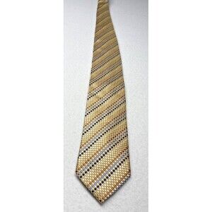 Peacock Men's 100% Silk Gold Geometric Necktie Classic Business Dress Tie 58"